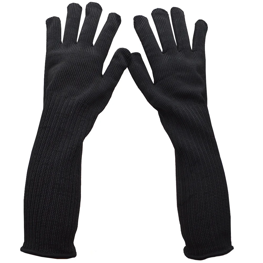 Guantes de trabajo anticorte de 40cm de largo, guantes de Metal de acero inoxidable resistentes al corte de alambre, guantes protectores tácticos de carnicero, 1 par