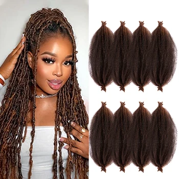 Marley Twist Afro Crochet Braids Soft Spring Kinky Hair For Distressed Butterfly Locs Synthetic Braiding Extensions For Women 1