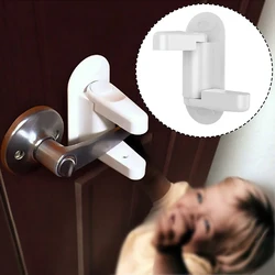Plastic Kids Safety Door Lever Lock Protection Doors Handles Security Latch Baby door handle safety lock Practical Home Supplies