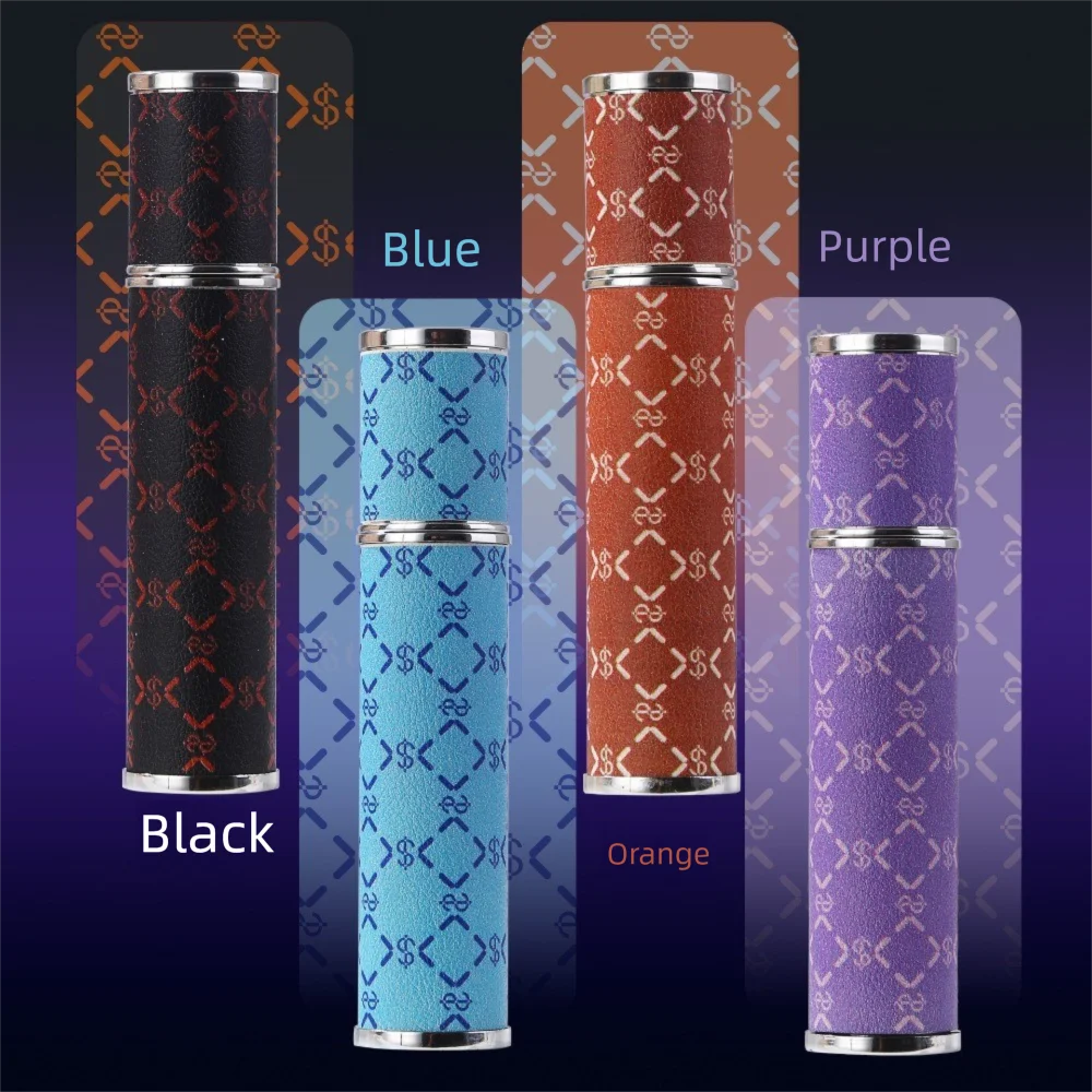 Portable PU Leather Perfume Bottle 10ml Lychee Pattern Cosmetic Container Refillable Leak-proof Spray Bottle for Woman
