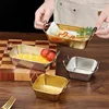 304 Stainless Steel Food Storage Tray with Handle Silver Gold Baking Pastry Pan BBQ Snacks  Kitchen  Plate Sushi Dish 2