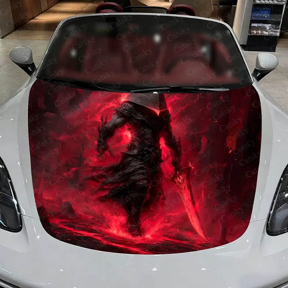 Adesivi per coperture per auto Sword Wielding Warrior: design estetico per auto, pellicola in vinile resistente, pellicola protettiva antigraffio, adatta - immagine 3