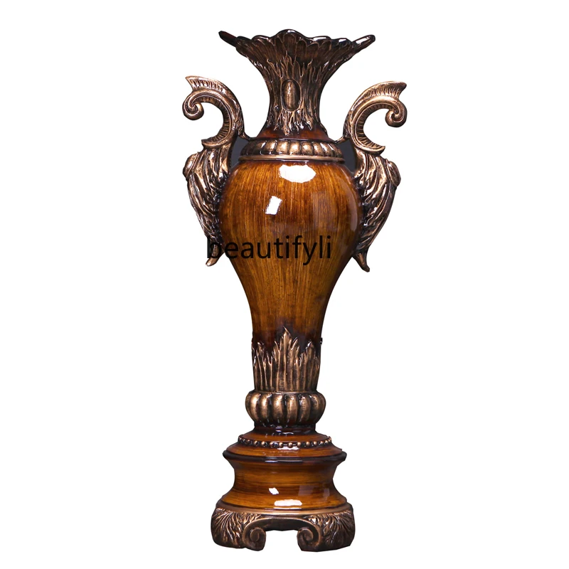 

European-Style Creative Floor Vase Hotel Club Dried Flower Arrangement in Living Room Decoration Model Room Soft Decoration Gift