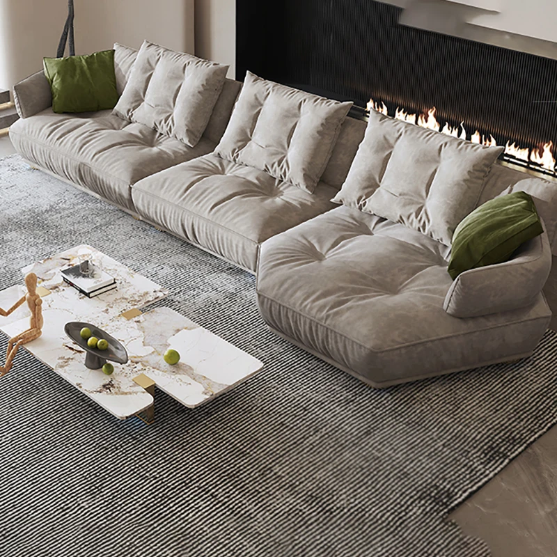 

Sponge Italian Style Living Room Sofa Relax Simple Lazy Classic Legs Living Room Sofa Corner Grande Divani Furniture Bedroom