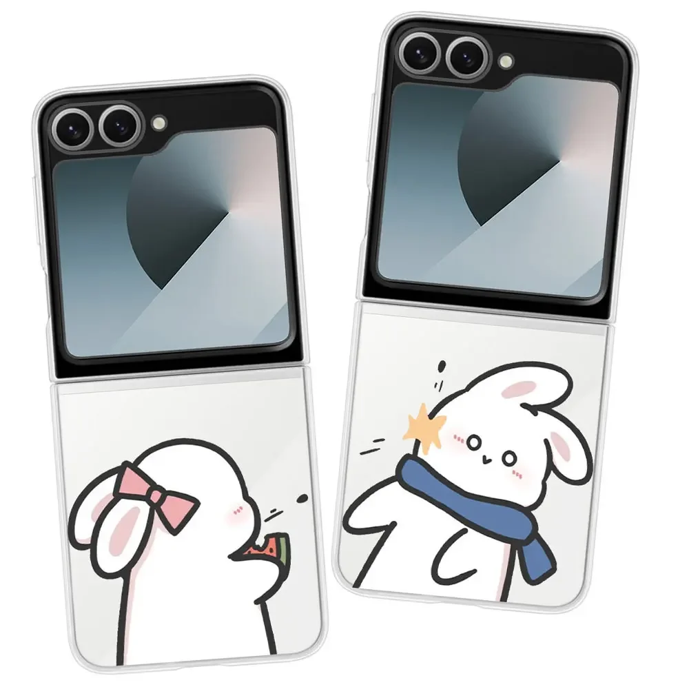 Clear Trendy Paired Couple Pattern Case - Funny & Cute Kawaii Design, Impact Resistant Shell