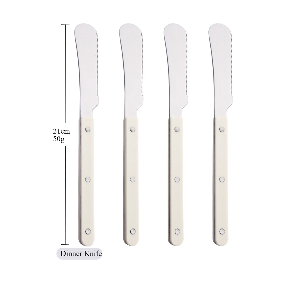 4Pcs Beige Silver