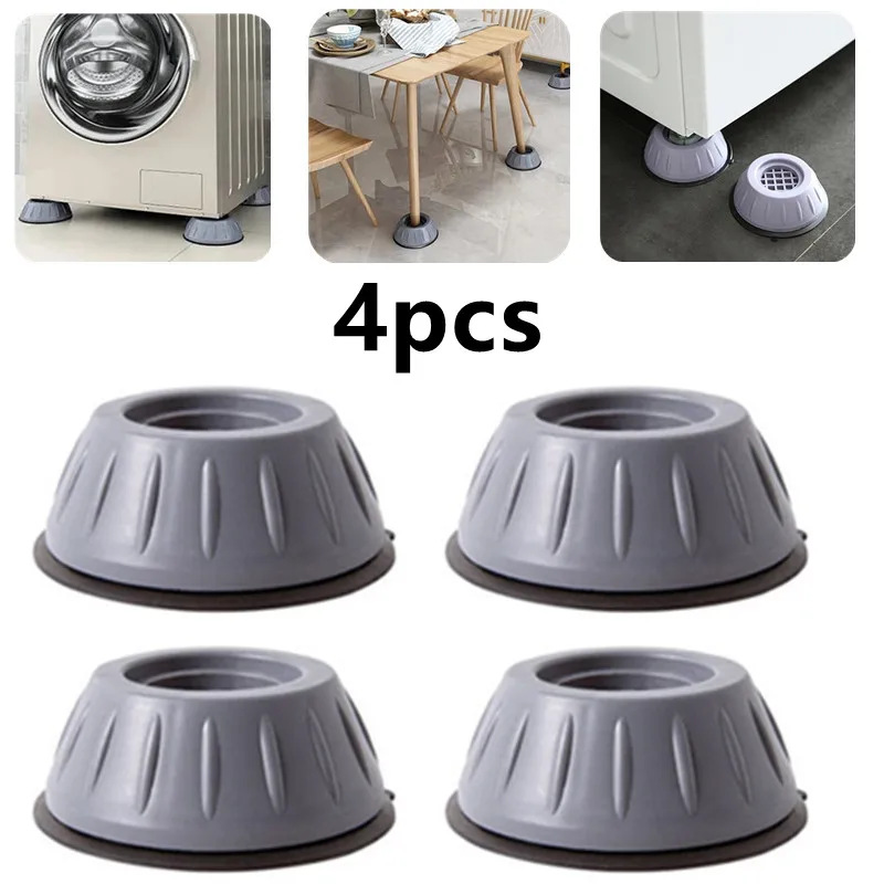 Anti Vibration Feet Pads 4PCS Rubber Mat Slipstop Silent Universal Washing Machine Refrigerator Support Dampers Stand