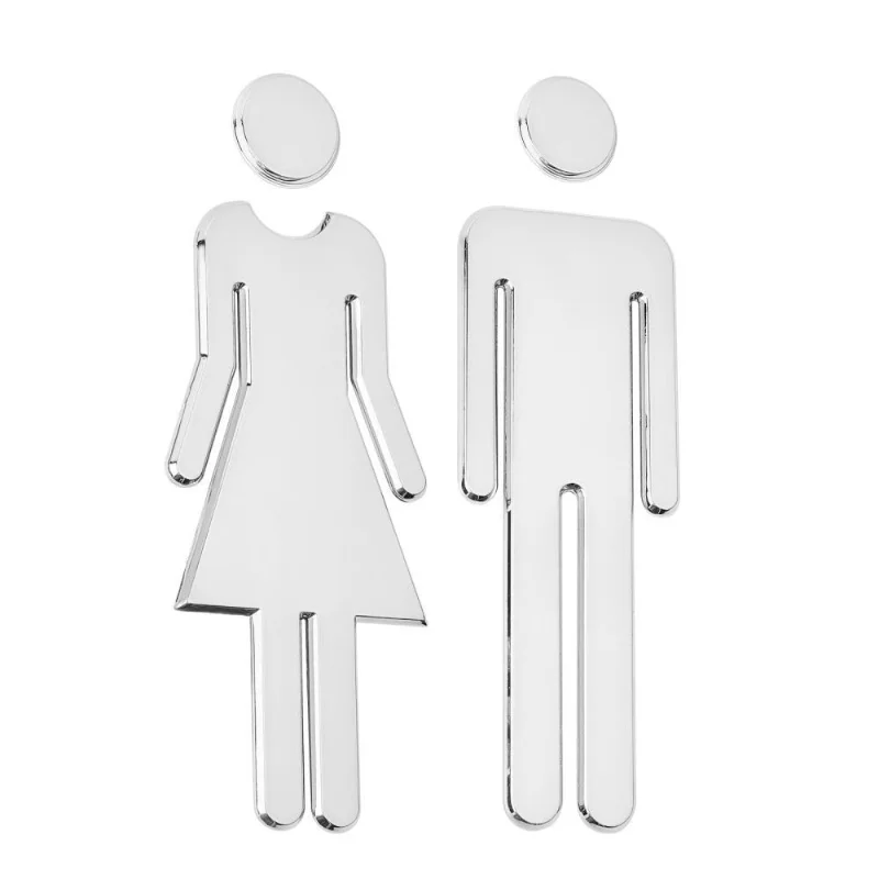 2Pcs Acrylic Toilet Gender Signs Adhesive 3D Men Women Sign Restaurant Office Hotel Bathroom Washroom Identification Signage