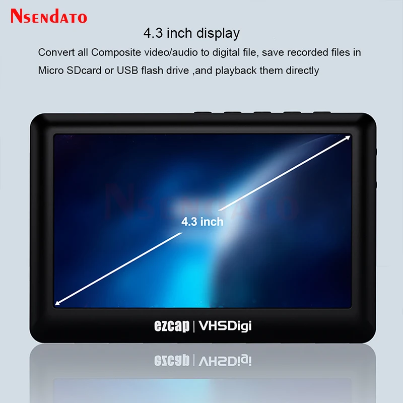 Ezcap180 AV Recorder Video Audio Capture Box Analog to Digital Converter For Hi8 VHS VCR's Camcorder DVD TF Card U Disk 4.3 Inch