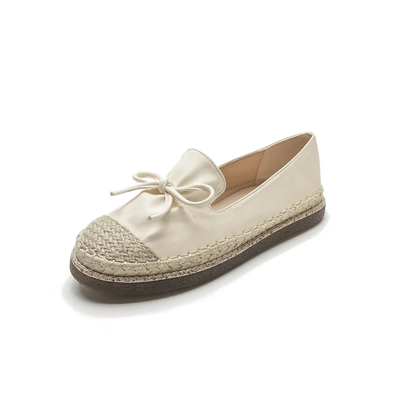 Women Shoes Flat Bow Gentle Single Shoes Women's Soft Bottom Slip-on Loafers Shoes Women's Casual Shoes 41-2