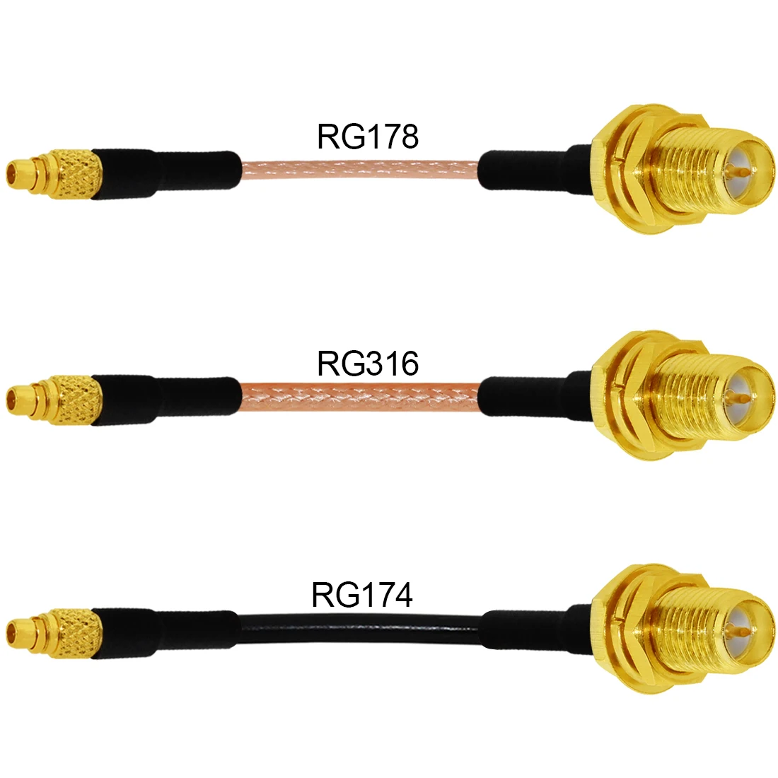 

New RP-SMA Female Jack Nut Switch MMCX Male Straight Pigtail Cable RG174 RG316 RG178 Wholesale 10/15/20/30/50/100cm