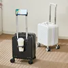 14-Inch Carry-On Suitcase with 3-Section Pull Rod Mobile Phone Holder And Cup Holder Lightweight Travel Luggage Handbag Suitcase