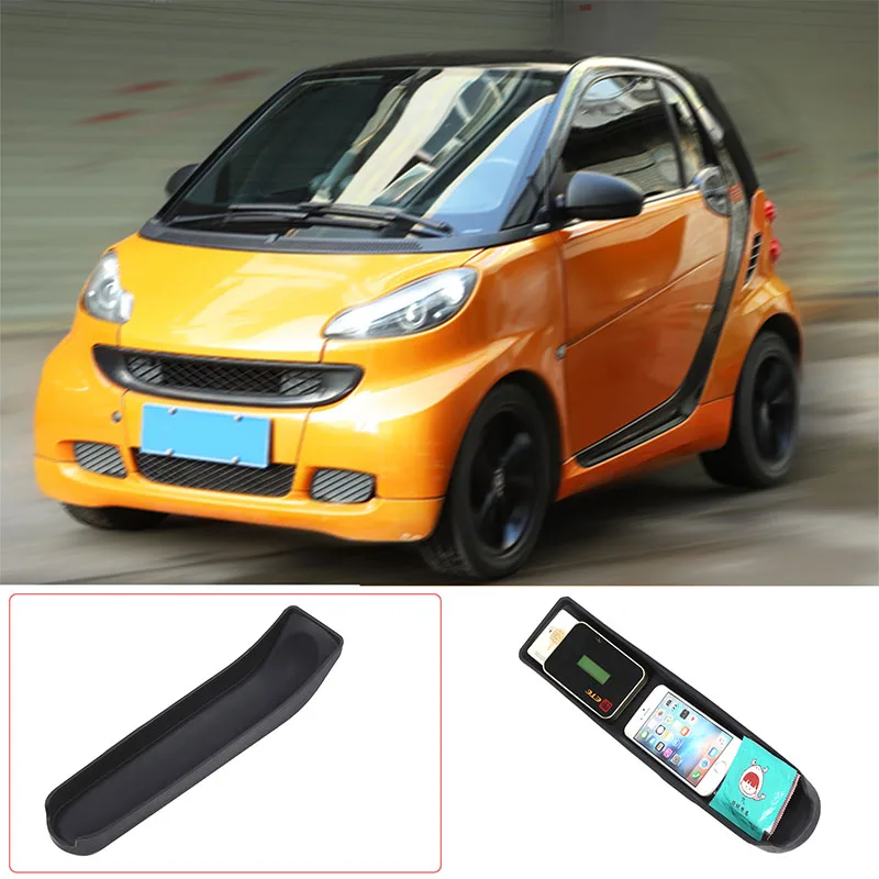 Boîte de rangement de frein à main de commande centrale, boîte de rangement cachée pour accoudoir pour Mercedes Benz Smart Fortwo 451 2009 – 2015, accessoires de voiture