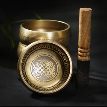 🕉 Tibetan Singing Bowl Set – Totem Design with Rich Resonance for Meditation, Yoga & Stress Relief 1