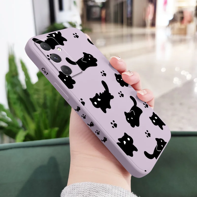 Stylish Black Cat Silicone Phone Case