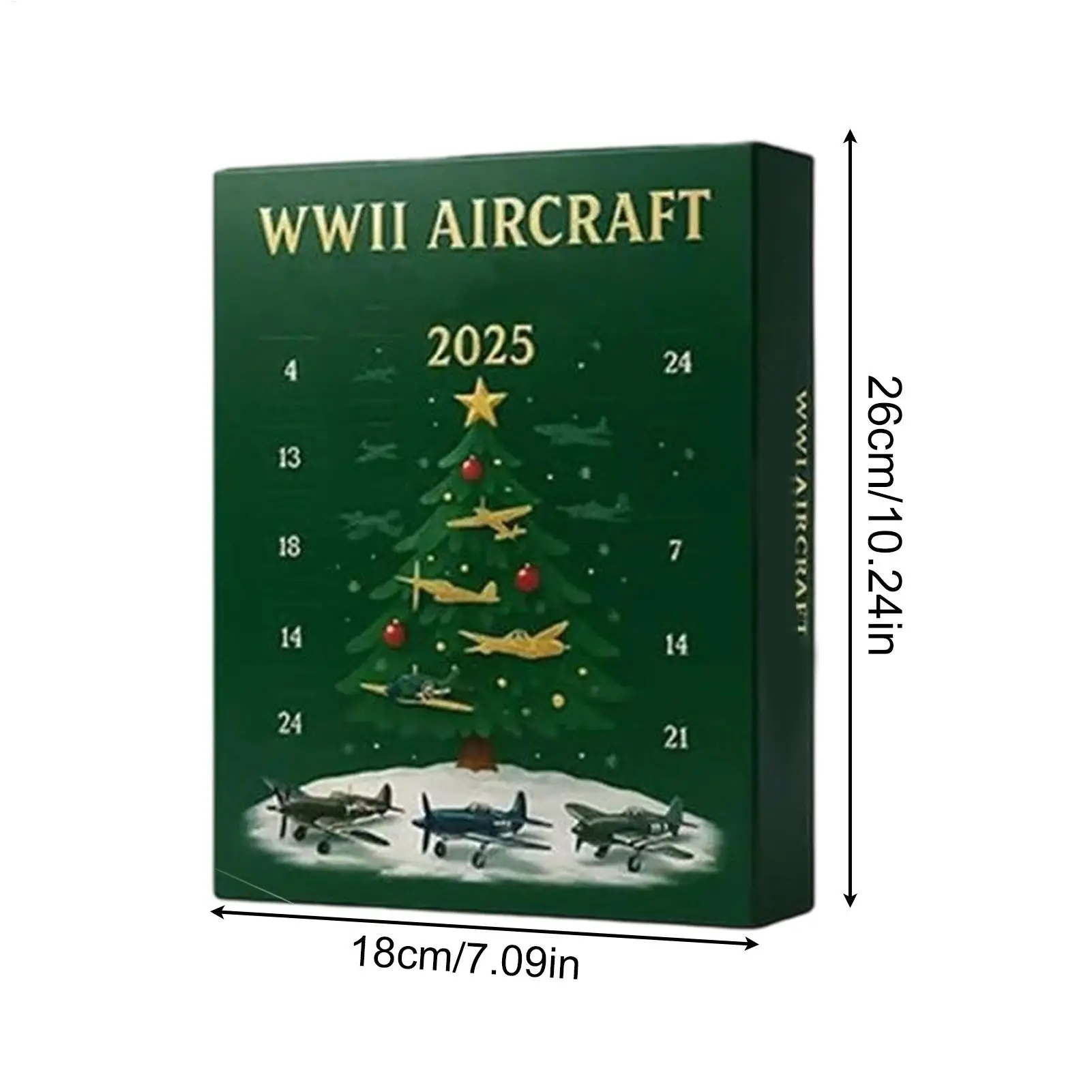 Aircraft Calendar Advent 24 Days Christmas Countdown Calendar With 24 2D Warbirds Christmas Pendant Acrylic Decorative Charm
