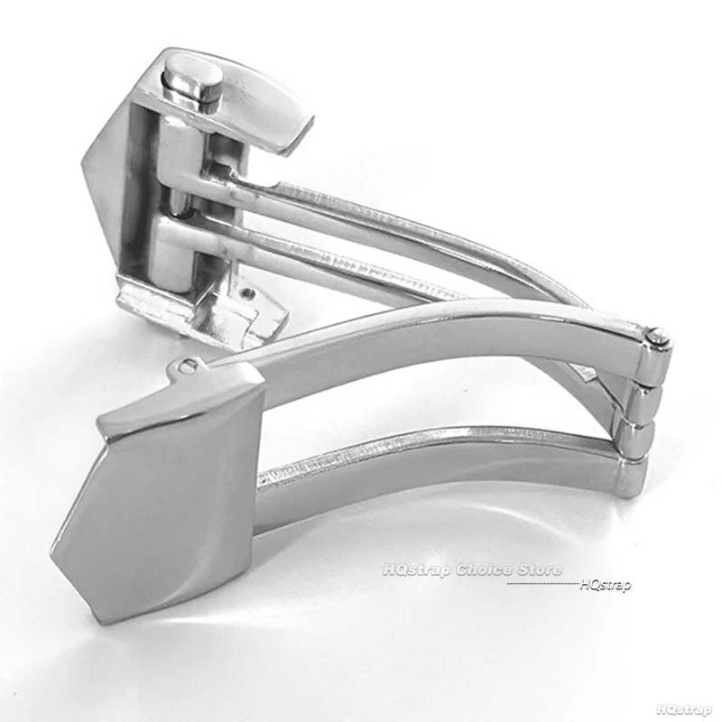 Stainless Steel Folding Watch Buckle with Double Button Clasp