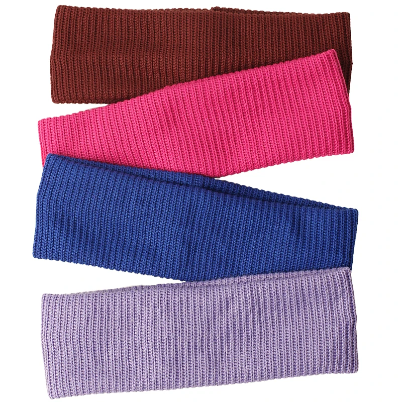 

Autumn Winter Women Fashion Stripe Headband Knitted Solid Hairband Turban Female Elastic Head Bands Bandage Hair Accessories