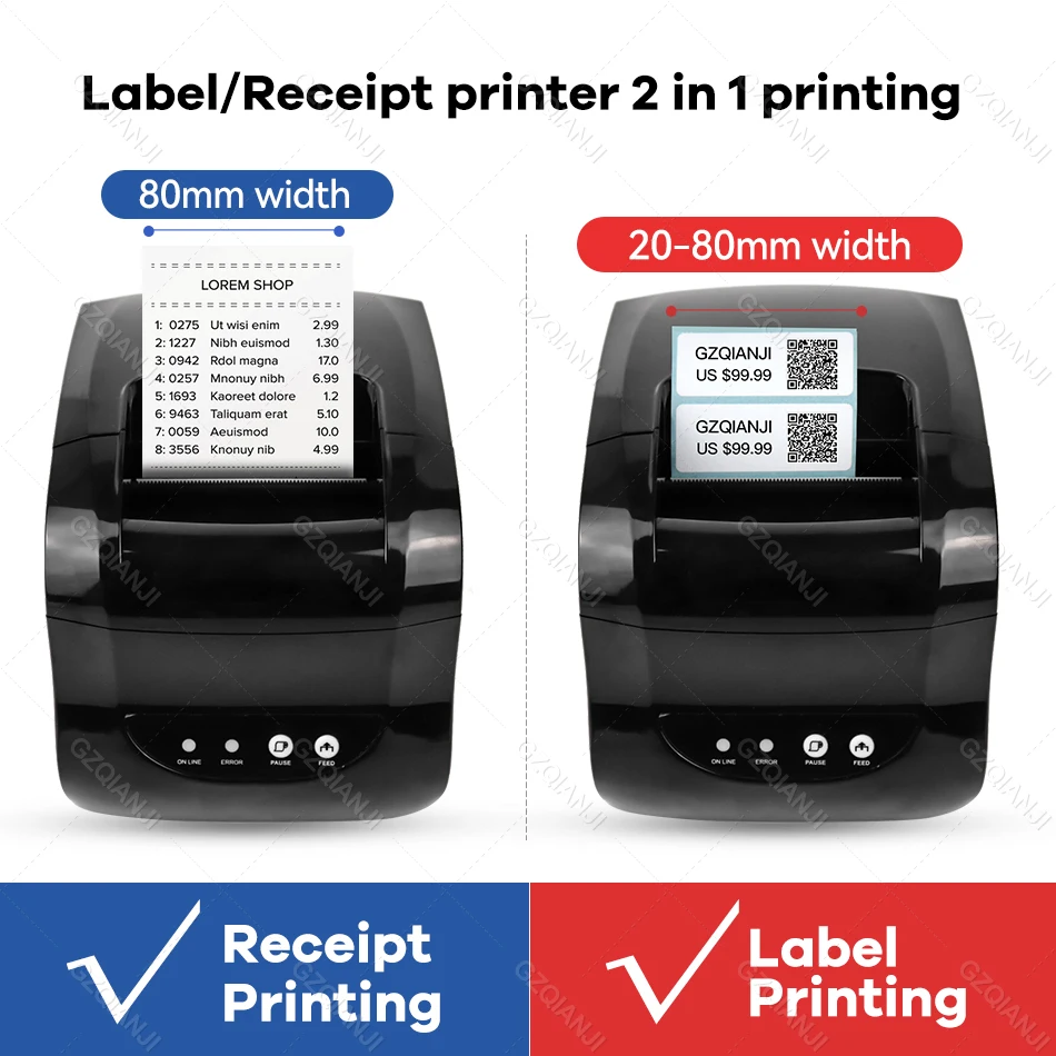 Impressora térmica do código de barras da impressora do recibo da etiqueta  de xprinter 100mm com stipping automático dt425b - AliExpress