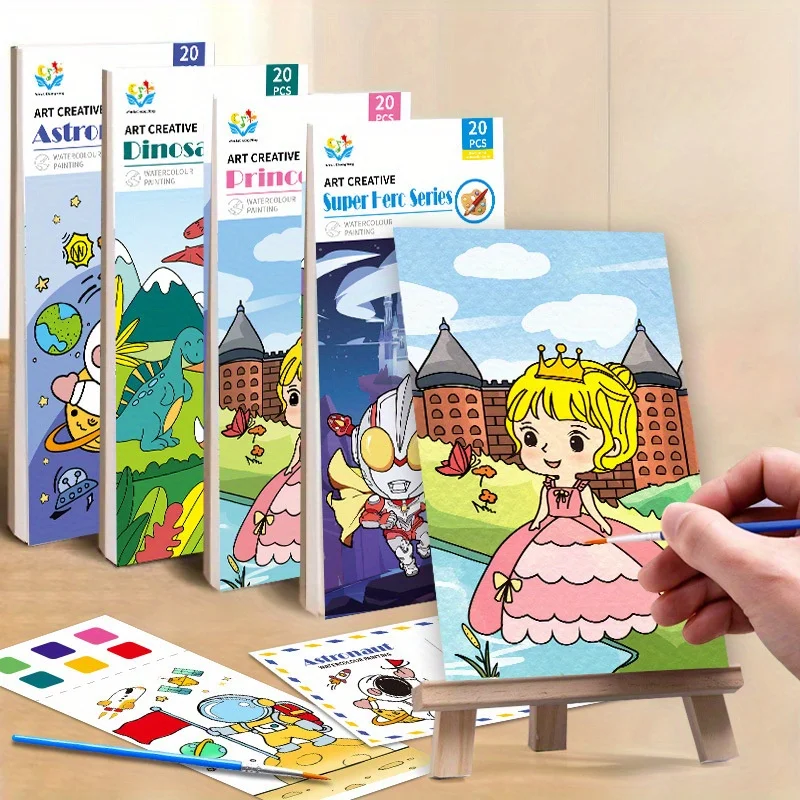 Vibrant Watercolor Coloring Book with Paint Pens - Perfect