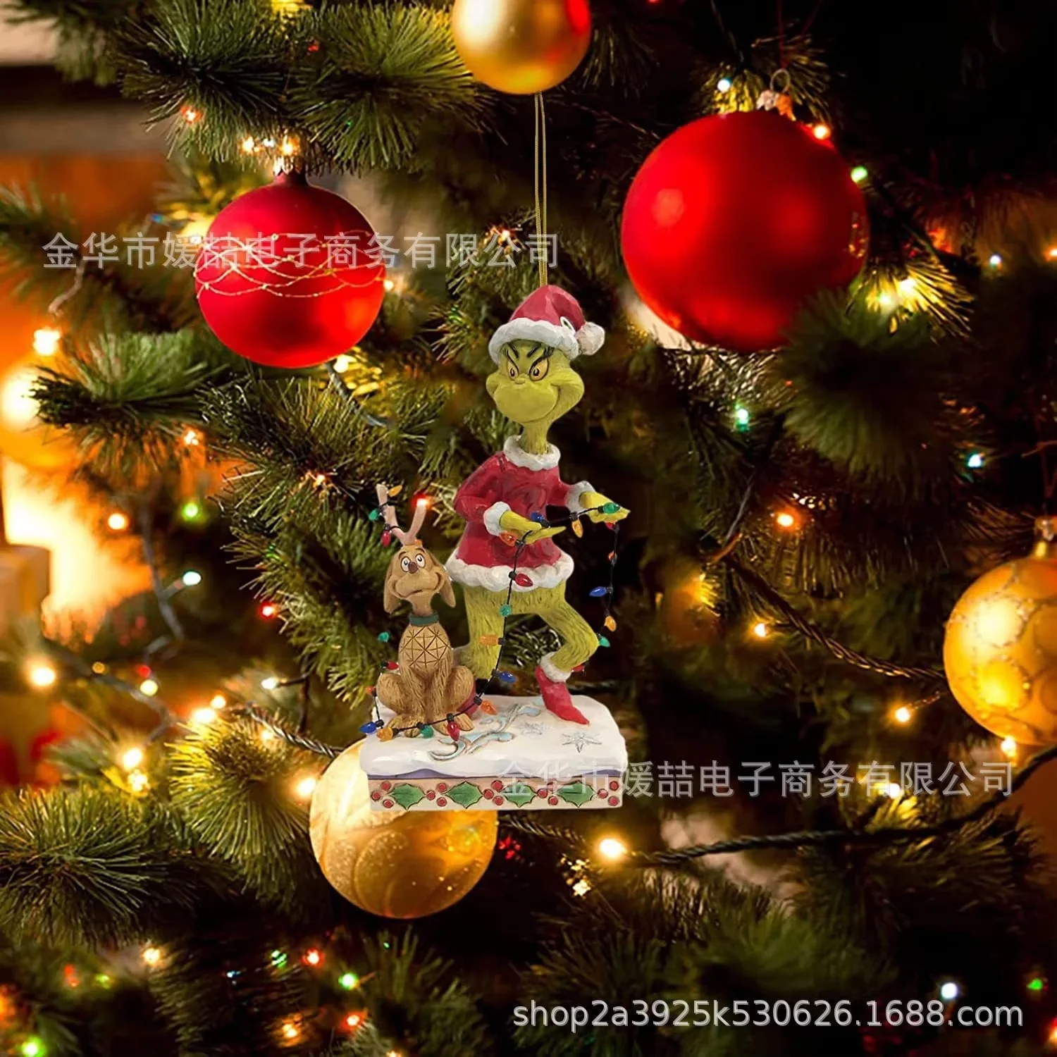 thumbnail image 3 of Venta caliente de colgantes para árbol de Navidad, adornos de Grinch, acrílico, divertido monstruo de pelo verde, decoración para árbol de Navidad, regalos de Navidad 2d, 3 of 6