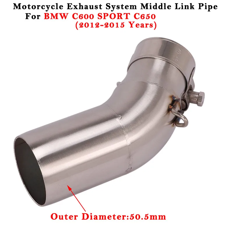 

Slip On For BMW C600 SPORT C650 2012 2013 2014 2015 Motorcycle Exhaust Escape System Modified Muffler 51mm Middle Link Pipe