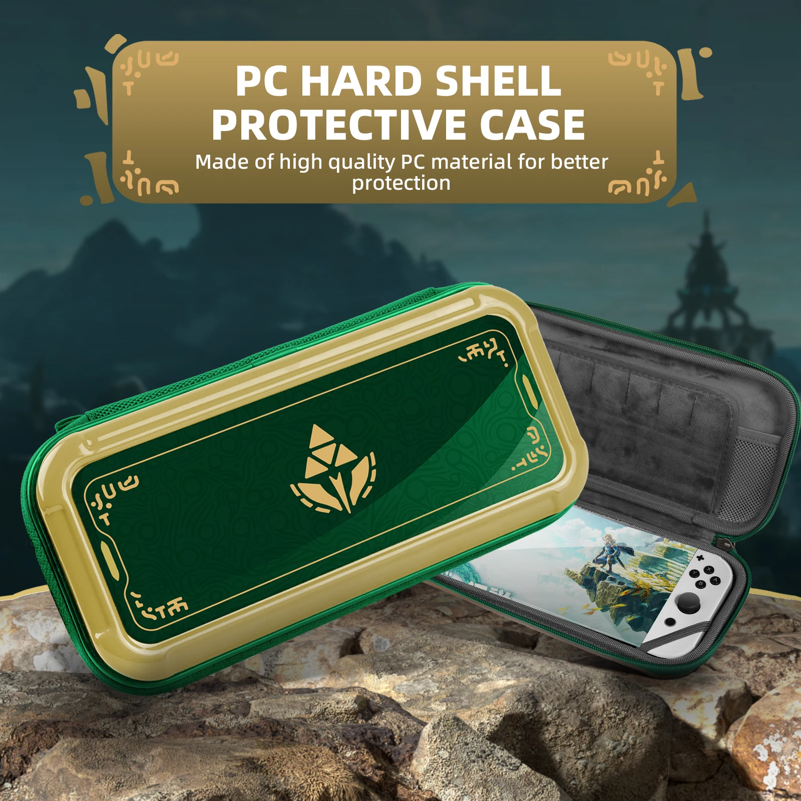 Iine-Golden-緑のケース,ハードキャリングケース,保護バッグ,Nintendo