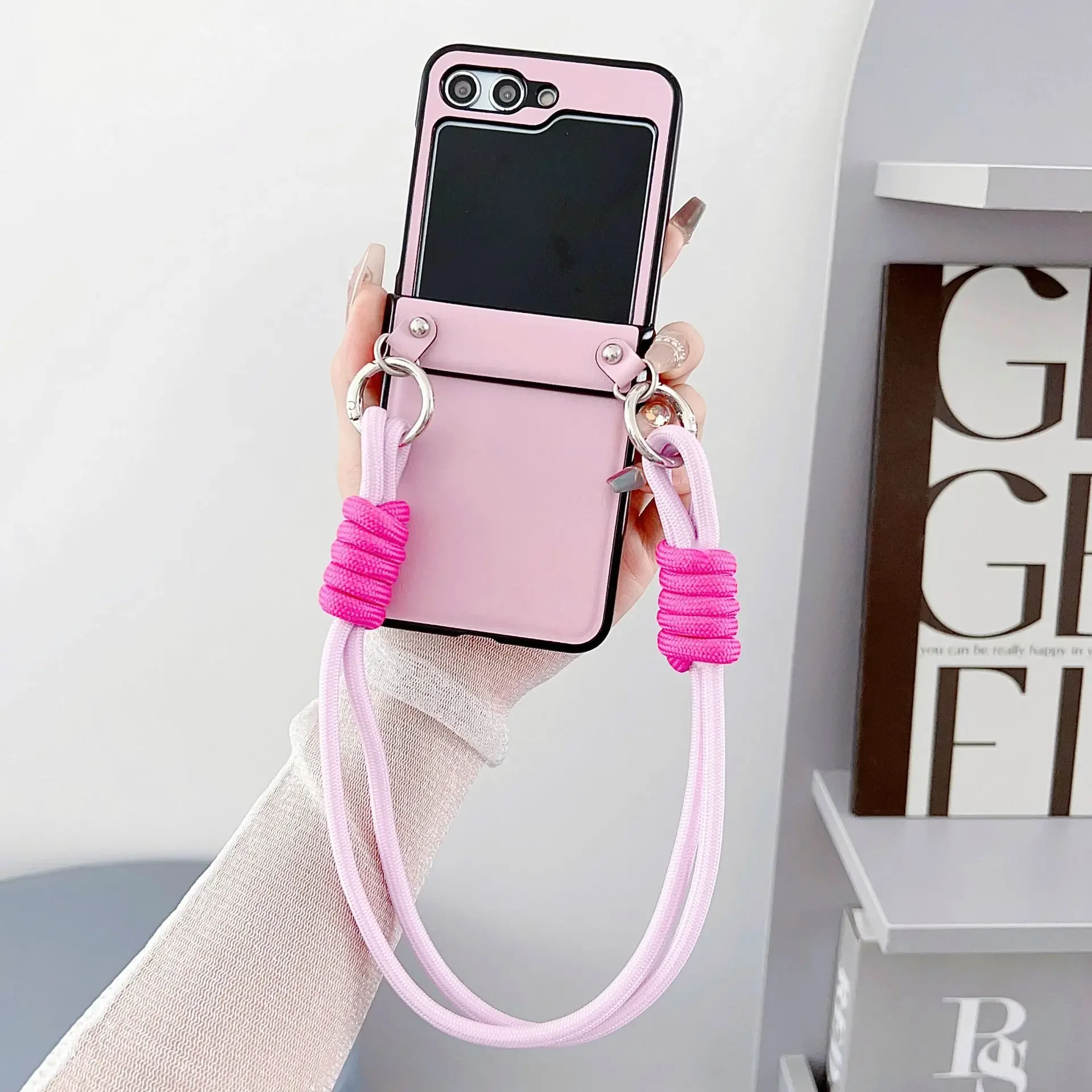 Crossbody Wrist Strap PU Leather Shockproof Phone Case