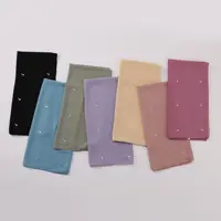 Women Modest Muslim Islam Bubble Chiffon Scarf Ramadan Hijab Diamonds Stole Shawl Wrap Turban Bandana Headscarf Kerchief 90*90cm