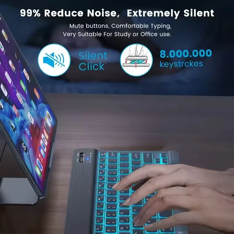 Enhanced Wireless Bluetooth Keyboard and Mouse for Tablets and Phones - Multi-Language Support