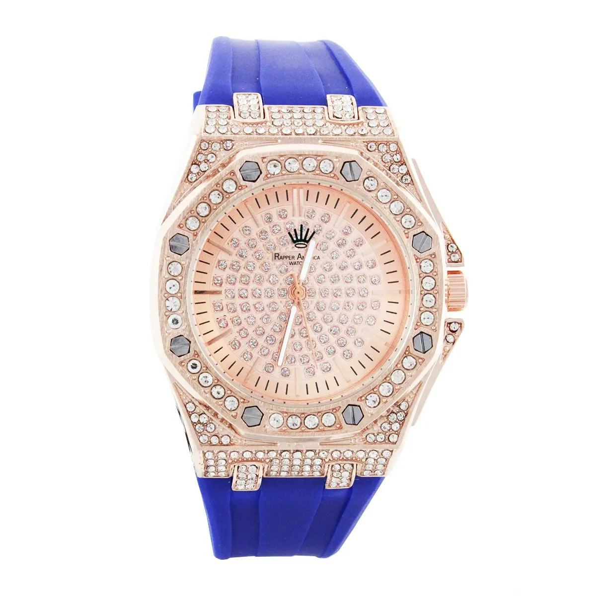 Rapper America with vulcanized rubber strap watch |