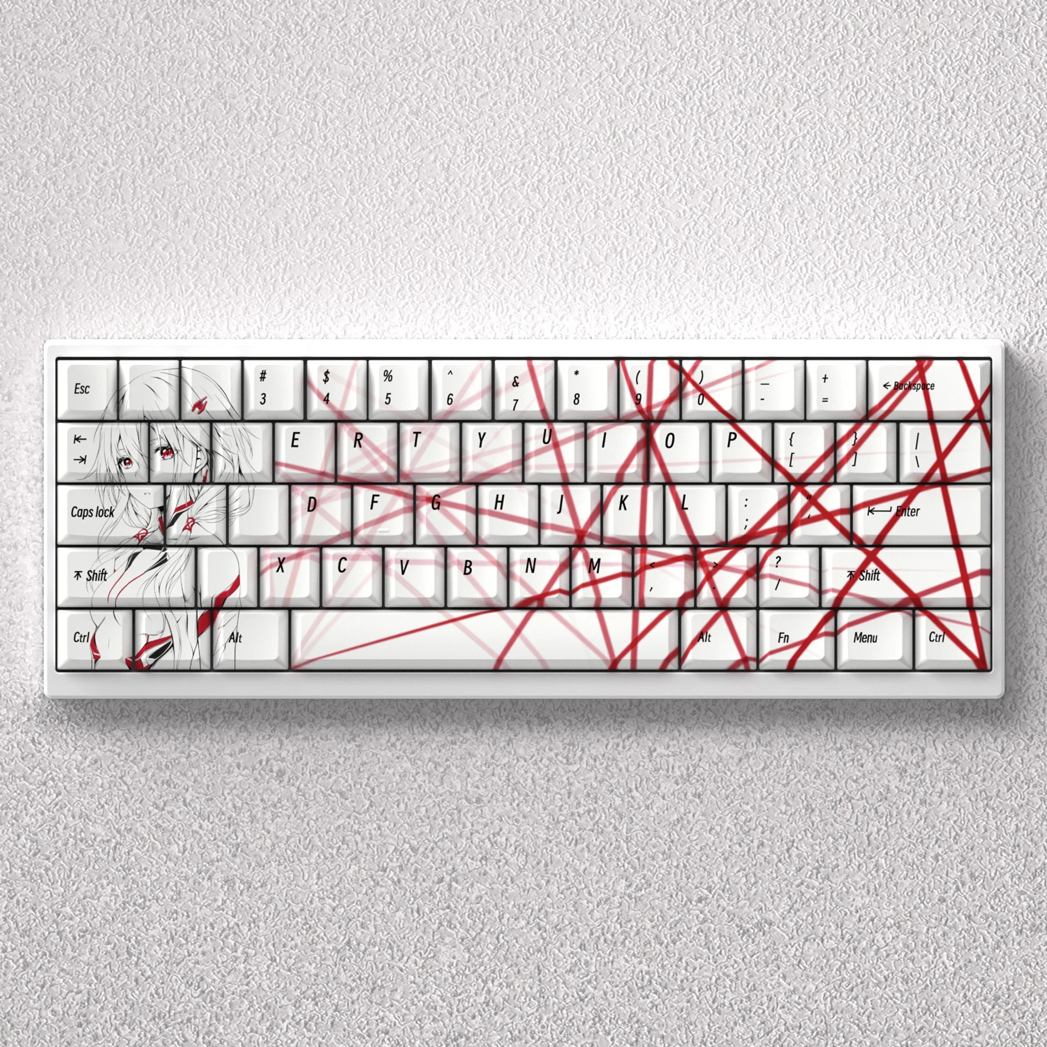 74 키 Yuzuriha Inori Keycaps 길티 크라운 귀여운 애니메이션 Keycap PBT 염료 하위 Chreey 프로필 Cherry MX 스위치 용 일본어 Keycap