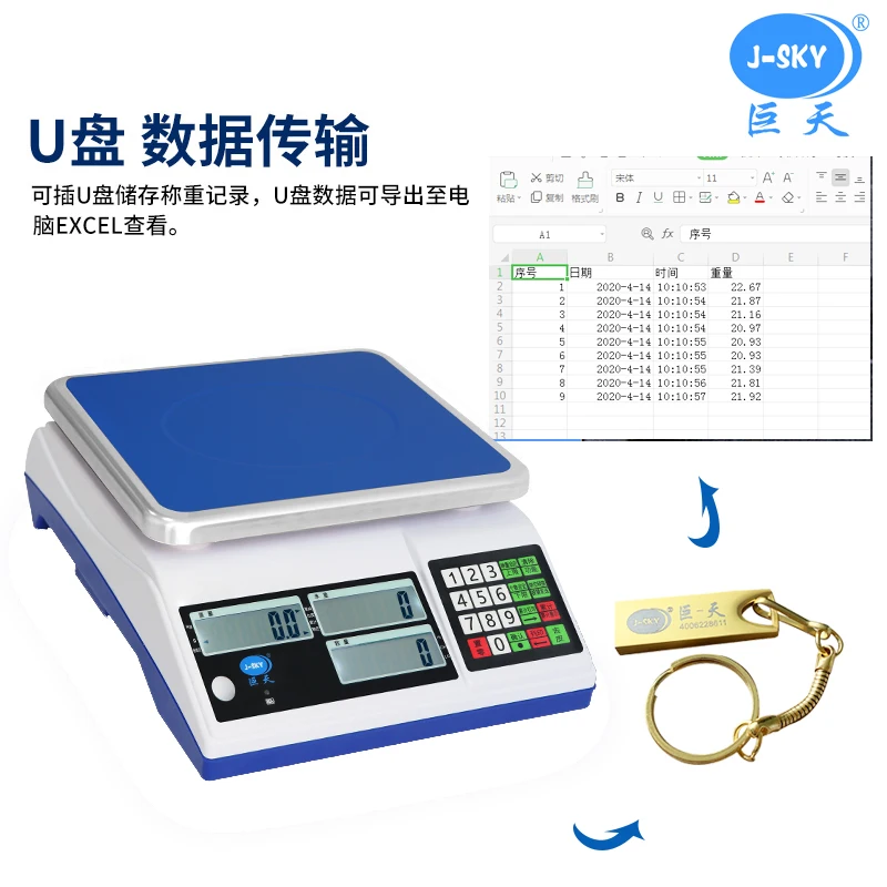 Intelligent Waterproof Scale for Sea Fishing 30KG Waterproof Counting Weighing Scale