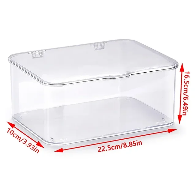 Panier de rangement d'articles divers en acrylique, support de coque de téléphone, boîte de rangement transparente avec couvercle pour bureau à domicile 4