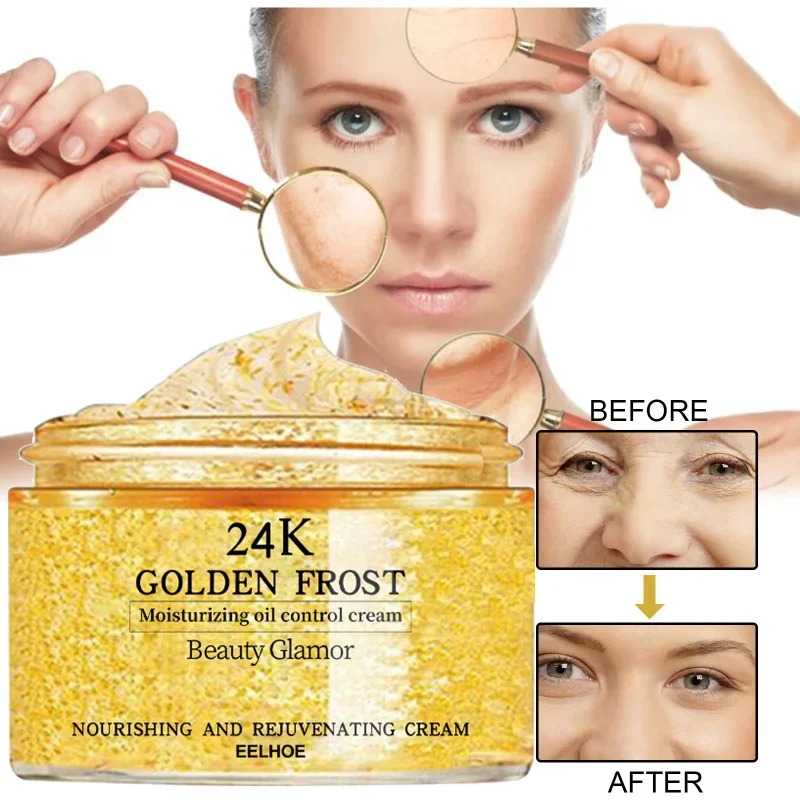 

24k Gold Face Cream Firming Lifting Anti-aging Fade Wrinkle Cream Moisturizing Whitening Brighten Smooth Face Skin Repair Cream