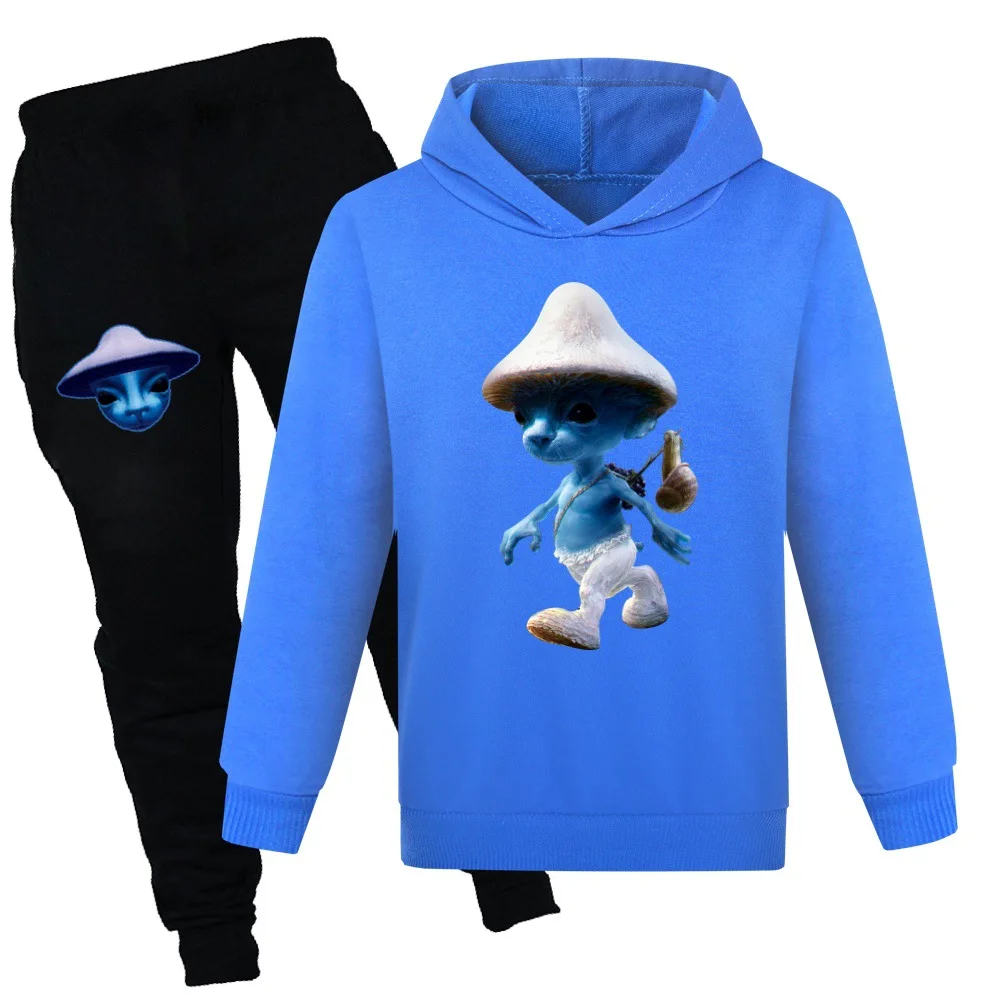 

Smurf Cat Clothes Kids Shailushai Cats Hoodie Teenager Boys Girls Hooded Sweatshirts Pants 2pcs Set Children's Clothing Sets