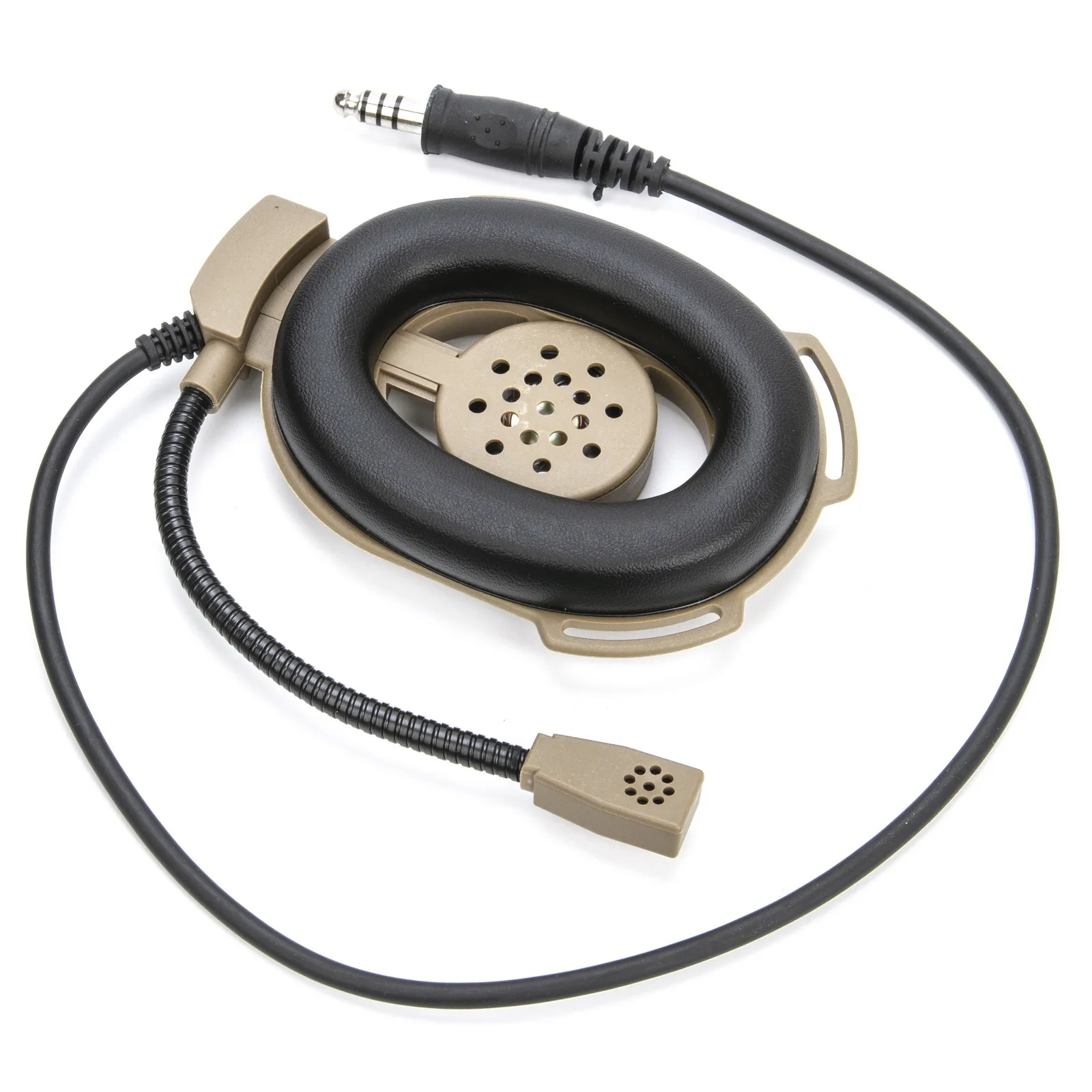 U94 PTT+7.1mm brown HD01 Tactical Bowman Elite II Radio Headset Earpiece Microphone for Baofeng Kenwood HYT TYT