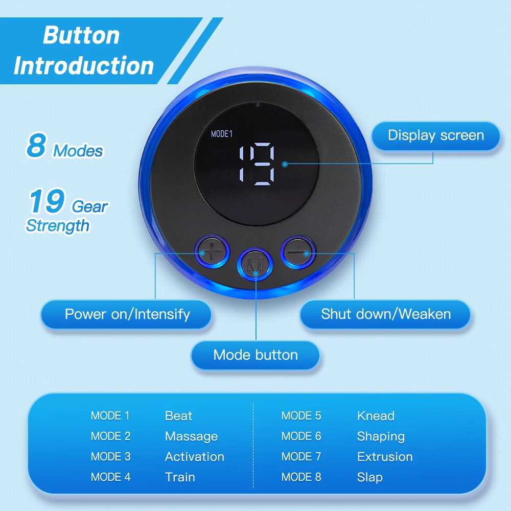 EMS Electric Cervical Massage Neck Massager Lcd Display Patch Low Frequency Pulse Muscle Stimulator Pads Pain Relief Relaxation 6