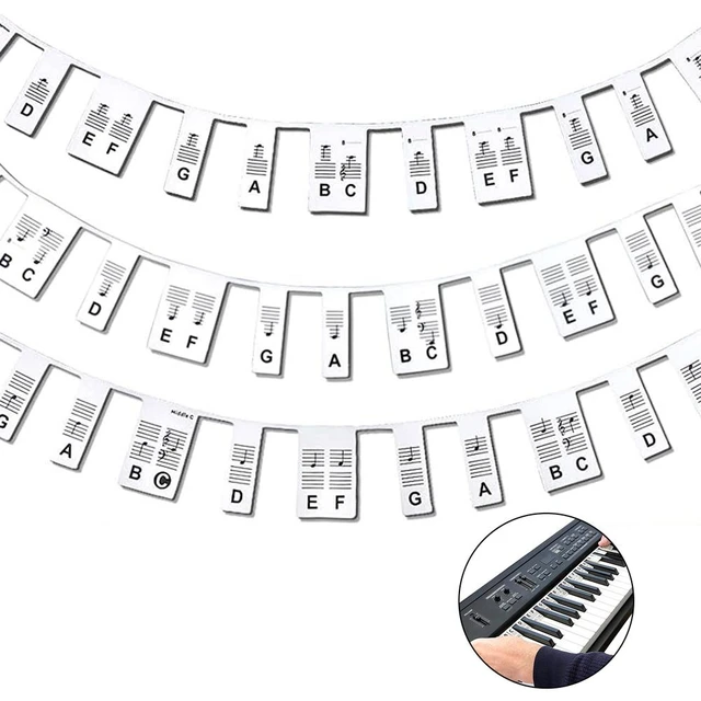 Removable Piano Keyboard Note Labels For Learning, Piano Notes Guide &  Piano Key Guide - 61-key