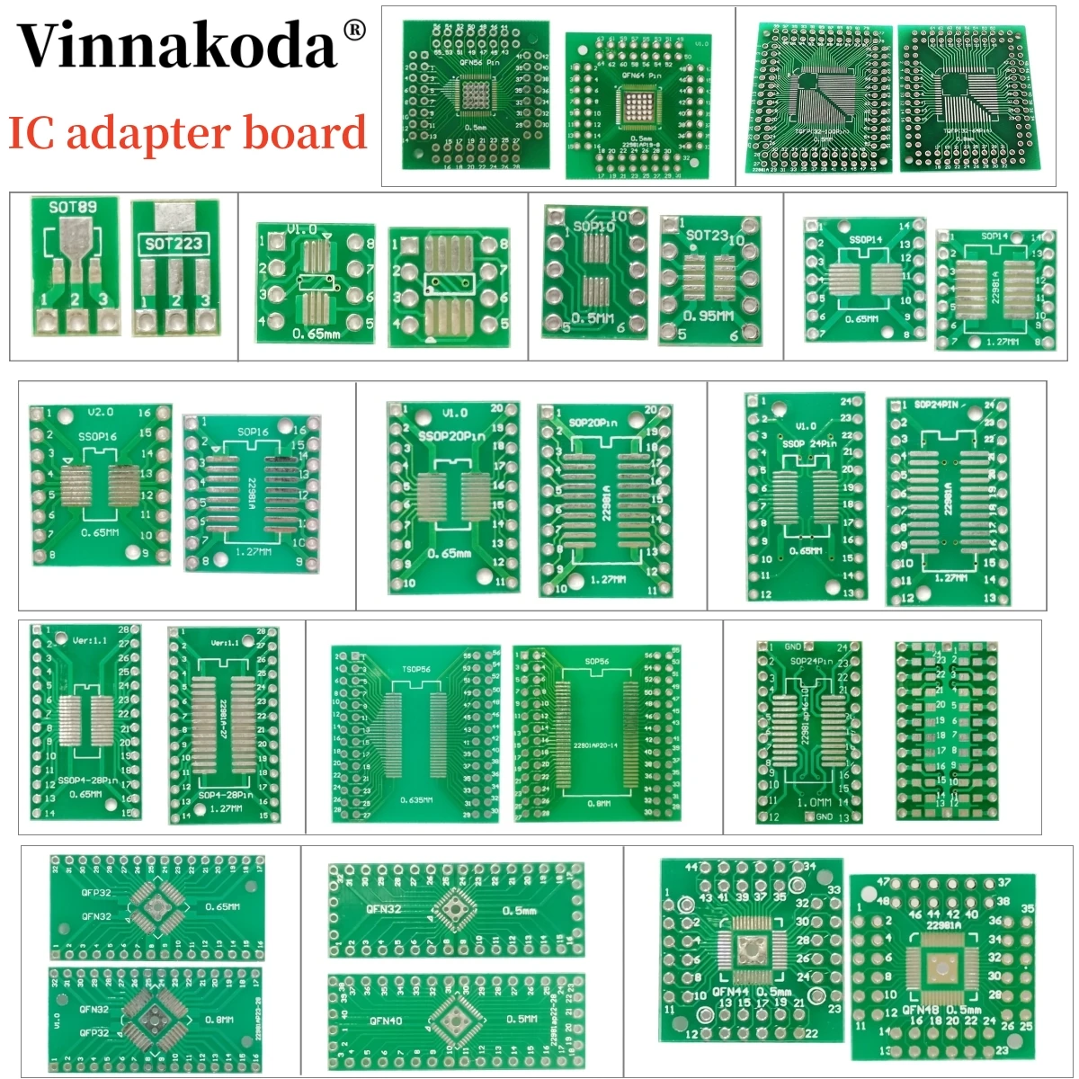 PCB Board SOP8 SOP14 SOP16 SOP20 SOP24 SOP28 QFP FQFP TQFP Turn To DIP Adapter Converter Plate TSSOP 8 14 16 20 24 28 10pcs pcb board printed circuit board