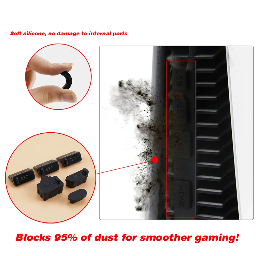 Silicone Dust Plug Set - USB & HDMI Interface Anti-Dust Cap Cover
