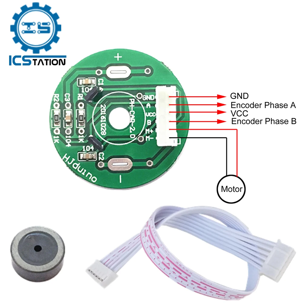 DC Motor Speed Sensor Module AB Phase Incremental Hall Sensor Encoder ...
