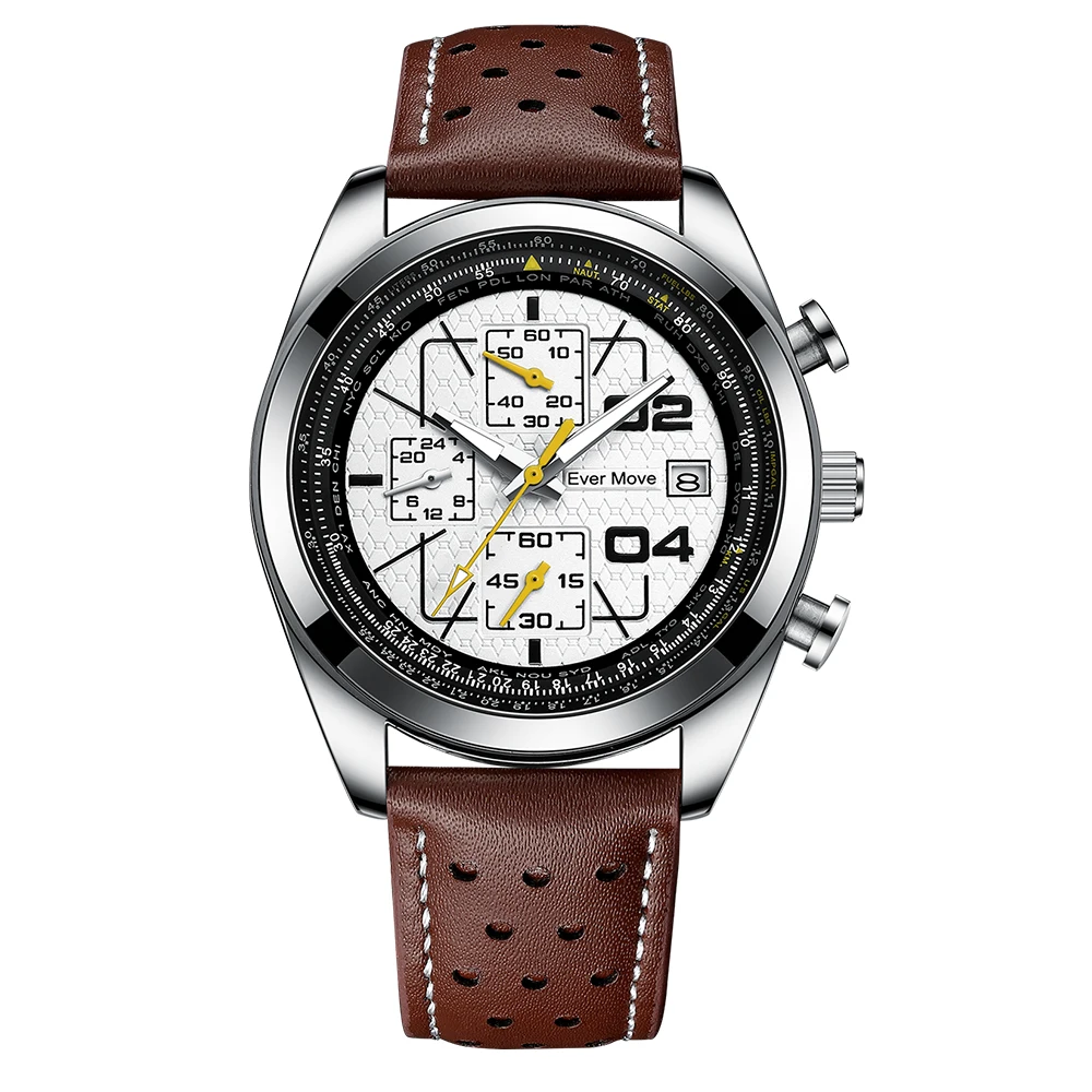 Ever Move Brand Launches A New Men's Multifunctional Waterproof Timing Quartz Watch For High-End Luxury Business Sports 