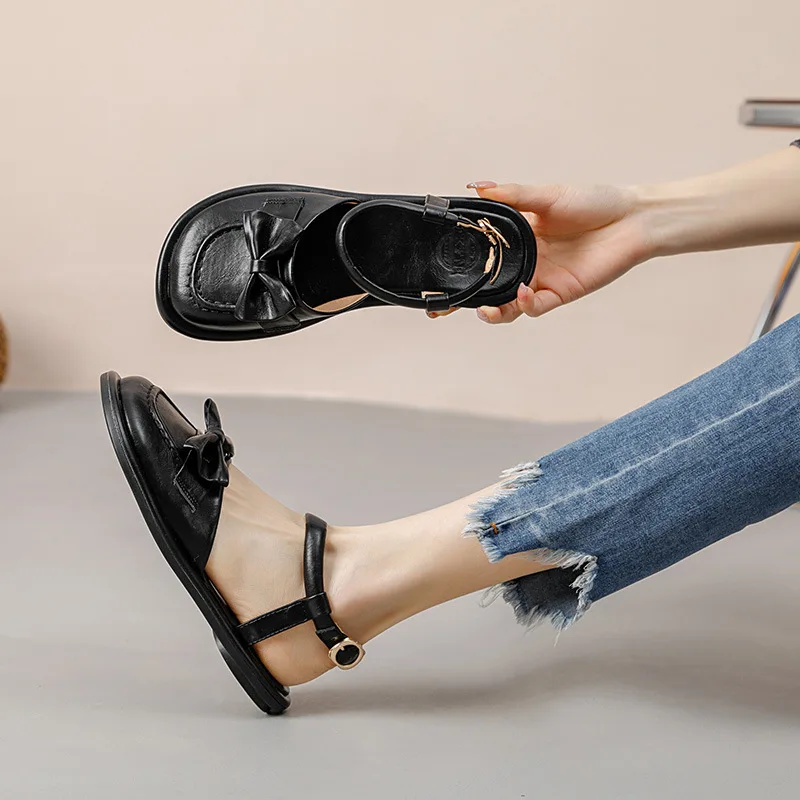 Sandalias con para zapatos planos para salir de estilo universitario, Mary Jane, 2022 -