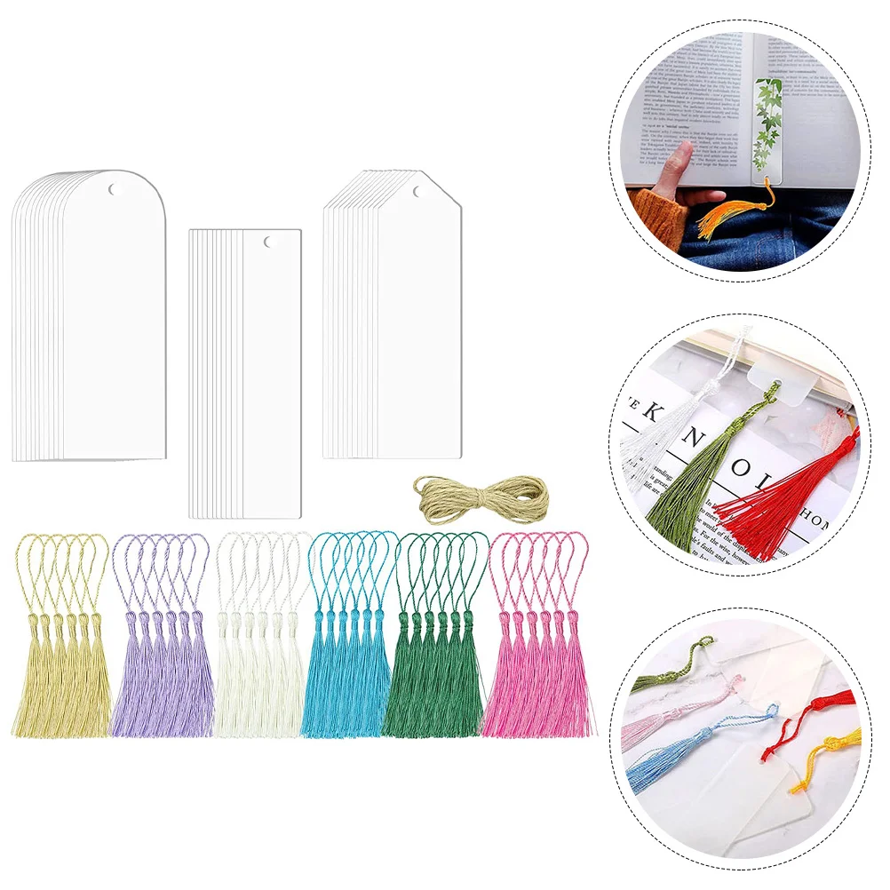 

1 Set of Blank Bookmarks Rectangle Acrylic Page Marker for Reading Gift