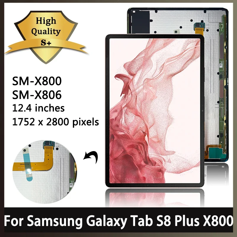 12.4'' New AMOLED For Samsung Tab S8+ X800, X806, X806B, X806U
