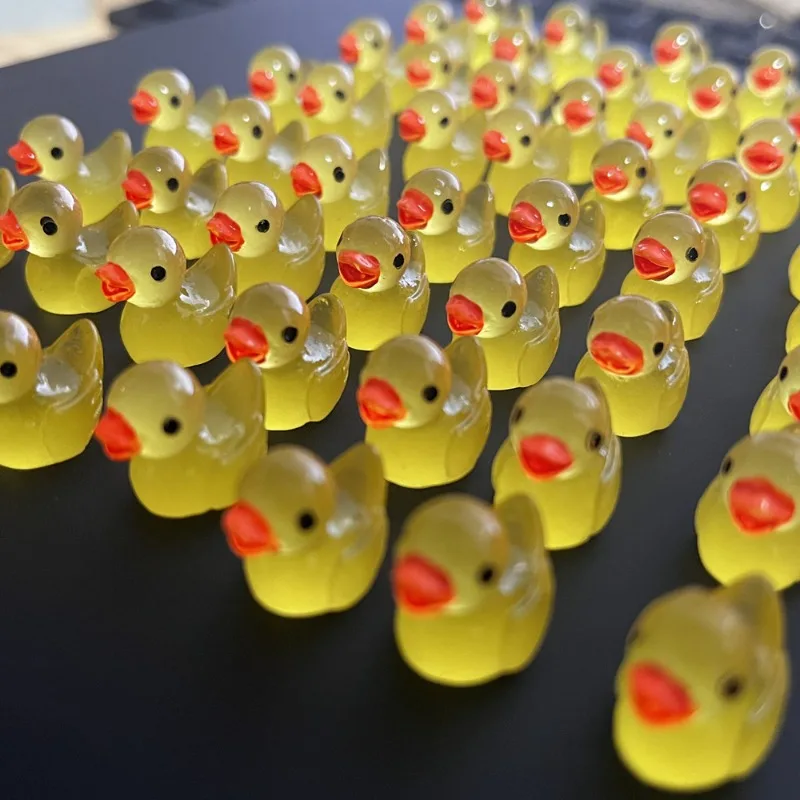 

50Pcs Mini Yellow Ducks Luminous Duck Ornament Miniature Figures Tiny Duck Micro Fairy Garden Landscape Fairy Garden Home Decor