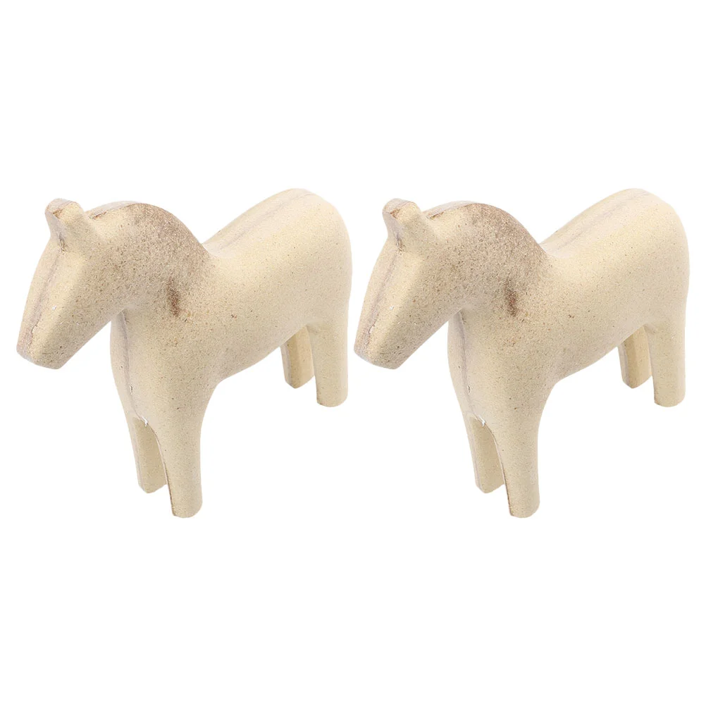

2Pcs Mini Wooden Horse Unfinished Wood Miniature Horse Figure DIY Wooden Horse Decors