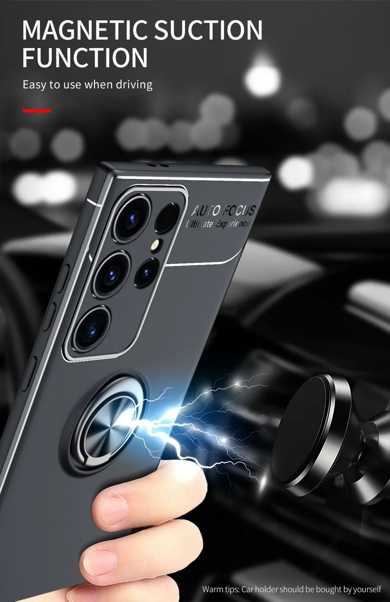 Rotating Bracket Ring Case For Samsung S24 S23 S22 Ultra S21 + Galaxy S20 FE S10 Note 20 10 Metal Holder Cover_voghion.com