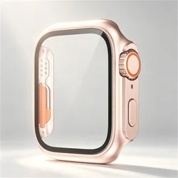 Premium Tempered Glass Screen Protector with Case - 40MM Series4 5 6 SE (Rose Golden)
